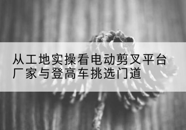 赵县电动剪叉升降平台厂家-从工地实操看电动剪叉平台厂家与登高车挑选门道